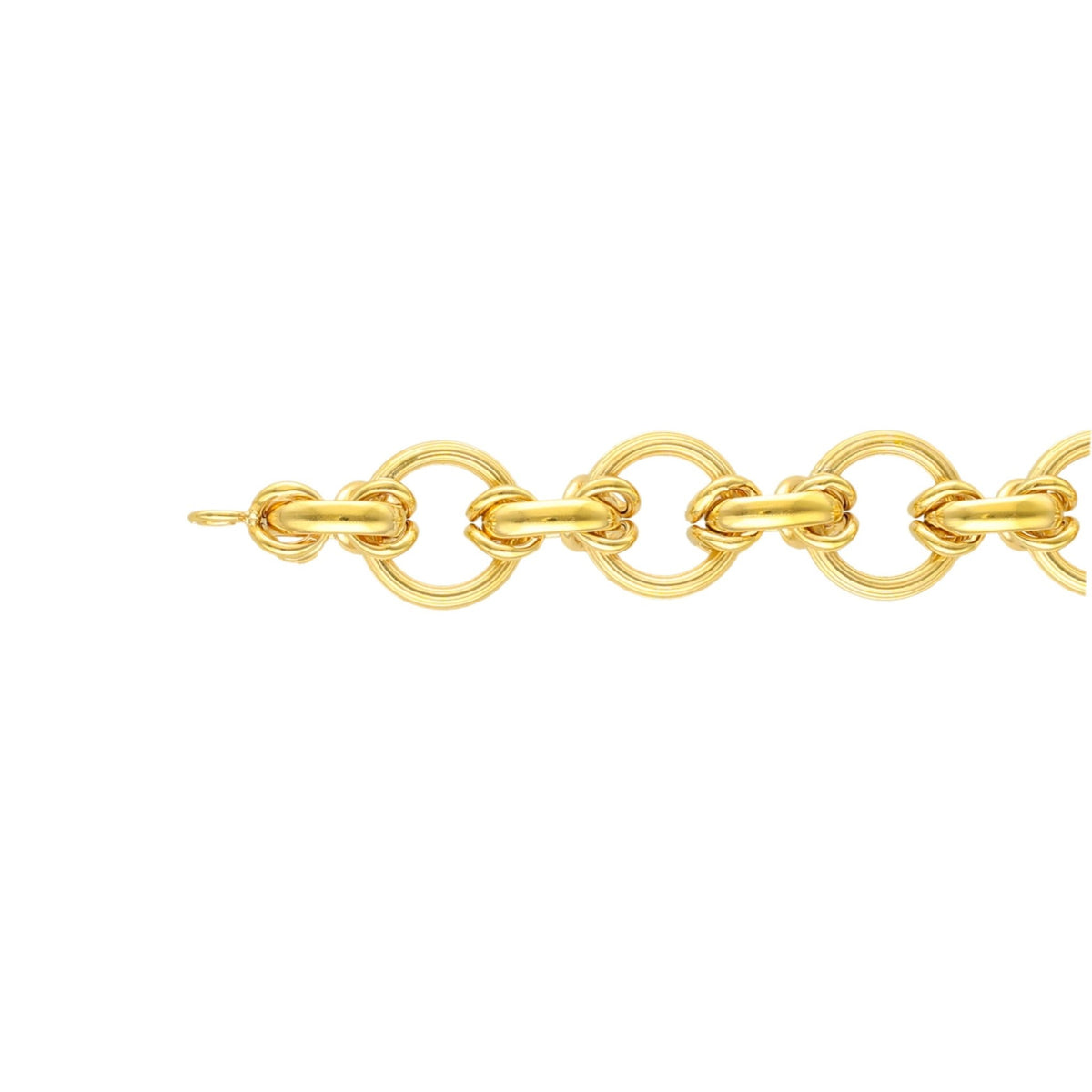 Pulsera Marquesa en oro 19kl con eslabones redondos (19cm) - Gold Store Premium