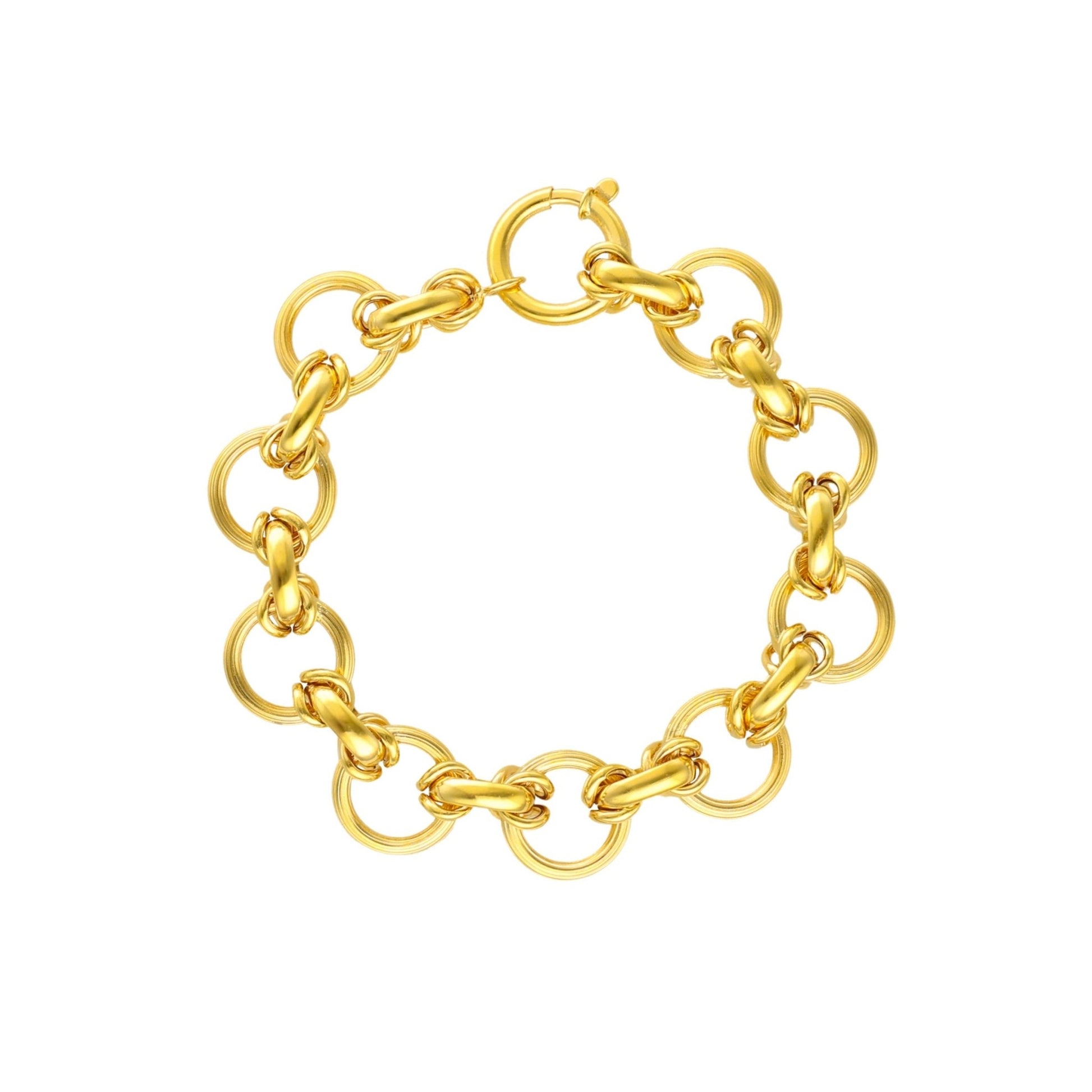 Pulseira Marquesa em Ouro 19kl com Elos Redondos (19cm) - Loja do Ouro