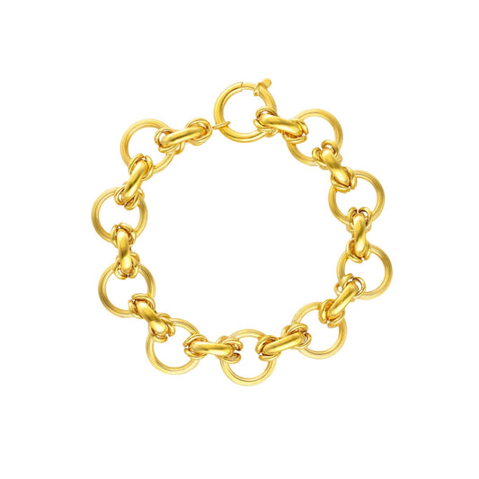 Pulseira Marquesa em Ouro 19kl com Elos Redondos (19cm) - Loja do Ouro