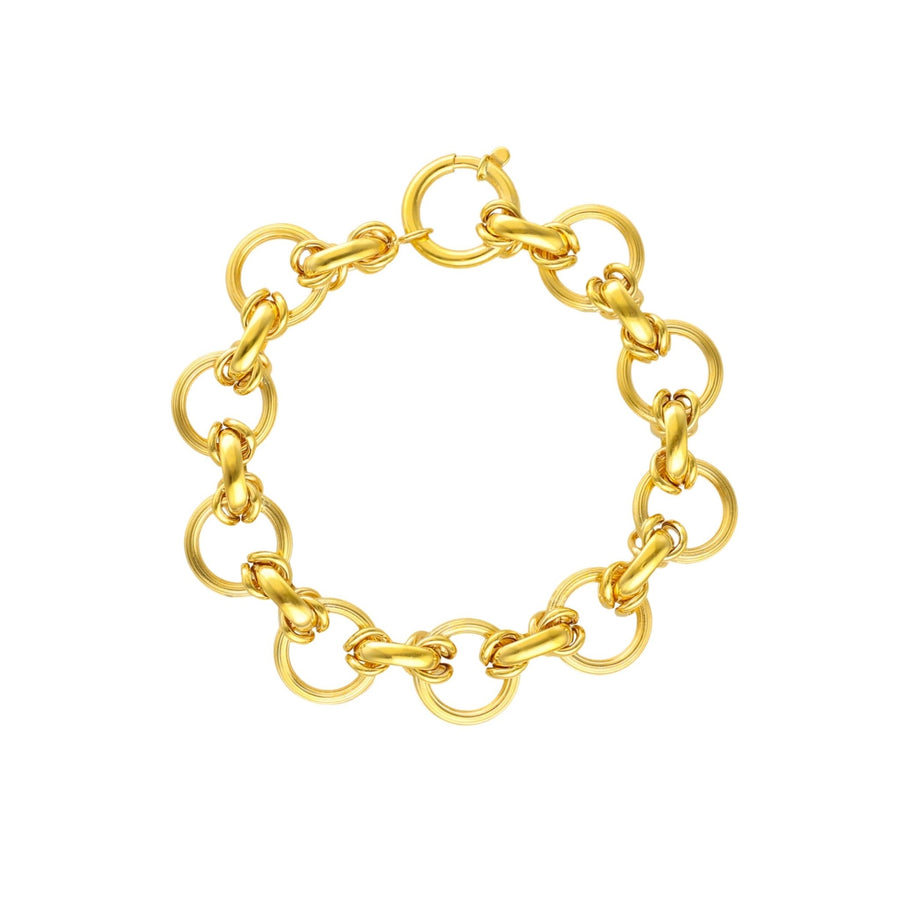 Pulsera Marquesa en oro 19kl con eslabones redondos (19cm) - Gold Store Premium