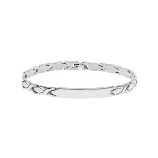 Pulseira Mistral em Aço com Chapa - Loja do Ouro