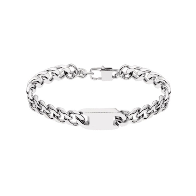 Pulseira Omega em Aço com Chapa Pequena - Loja do Ouro