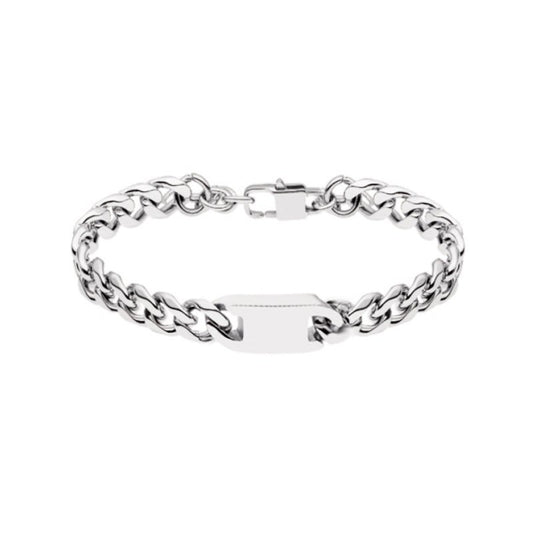 Pulseira Omega em Aço com Chapa Pequena - Loja do Ouro