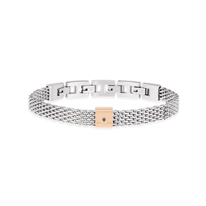 Pulseira Orion em Aço com Zircão Negro - Loja do Ouro