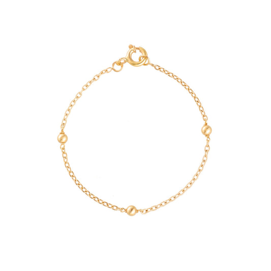 Pulseira para Criança em Ouro 19kl com Esferas (12.5cm) - Loja do Ouro
