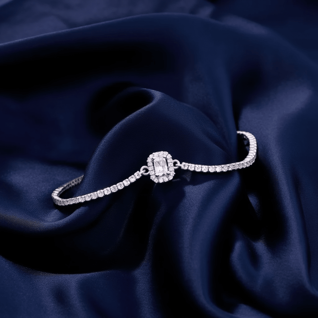 Pulseira Riviera em Prata com Zircão (15cm) - Loja do Ouro