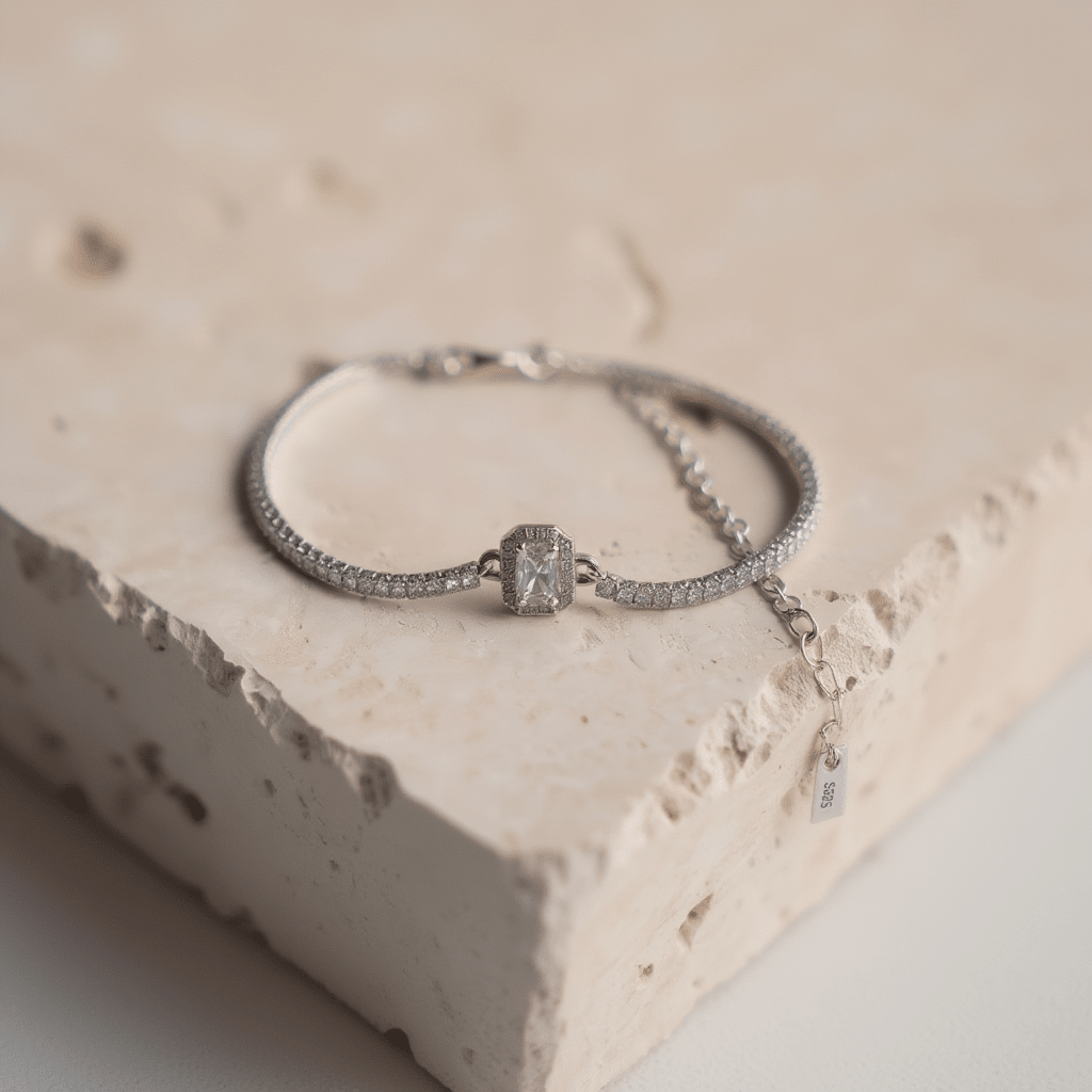 Pulseira Riviera em Prata com Zircão (15cm) - Loja do Ouro