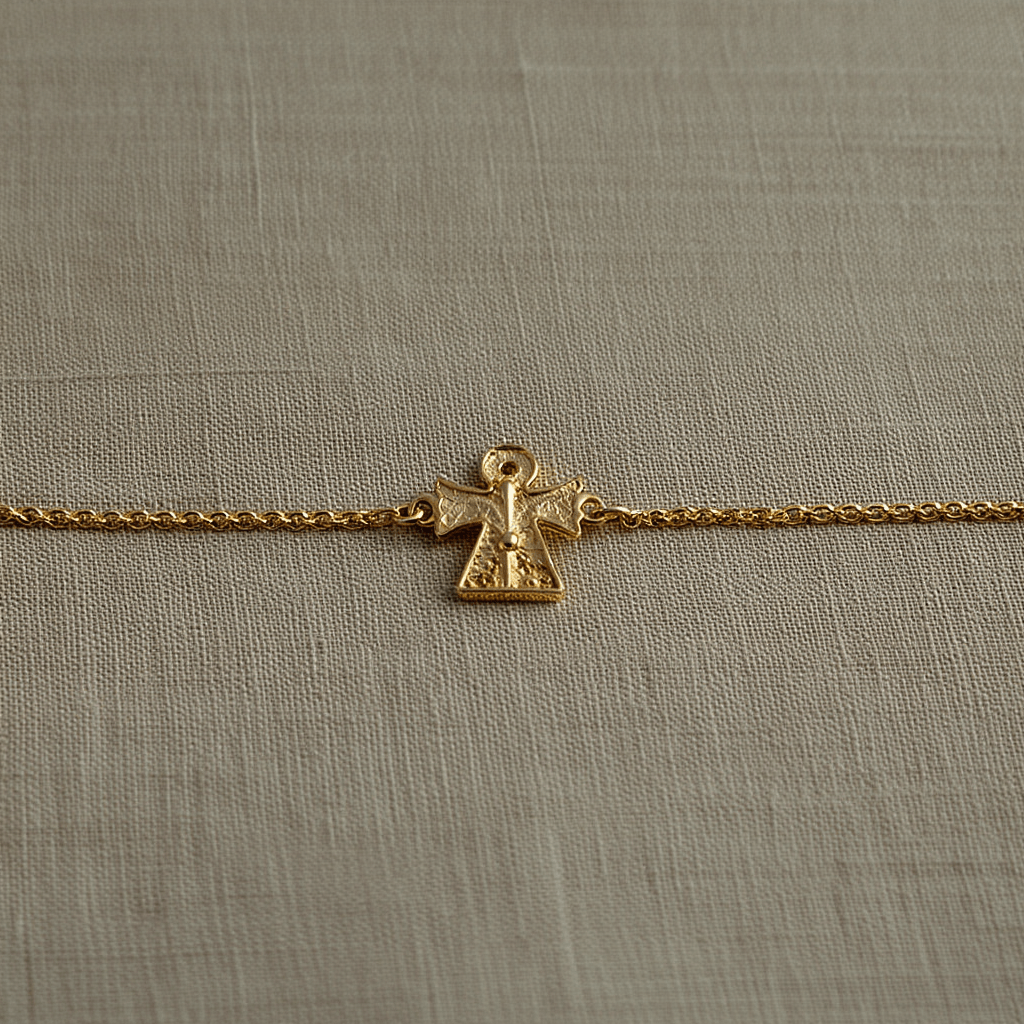 Pulseira Sentimento em Prata Dourada (15cm) - Loja do Ouro