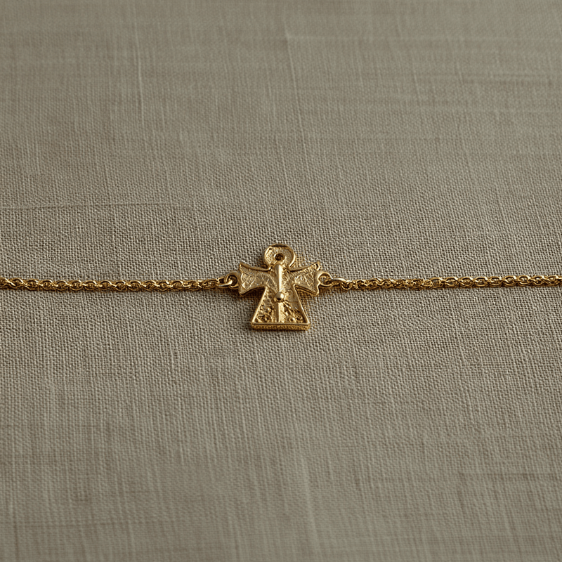 Pulseira Sentimento em Prata Dourada (15cm) - Loja do Ouro