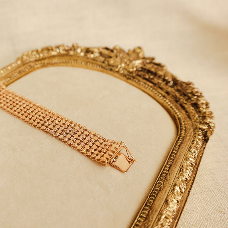 Pulseira Tapete em Ouro 19kl com Caramujos (19cm) - Loja do Ouro