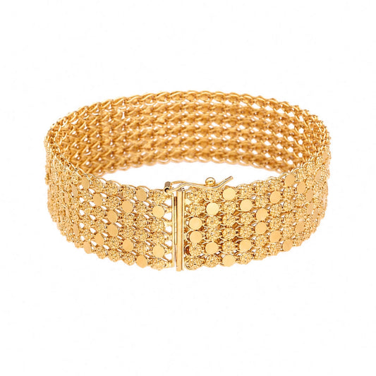 Pulseira Tapete em Ouro 19kl com Caramujos (19cm) - Loja do Ouro