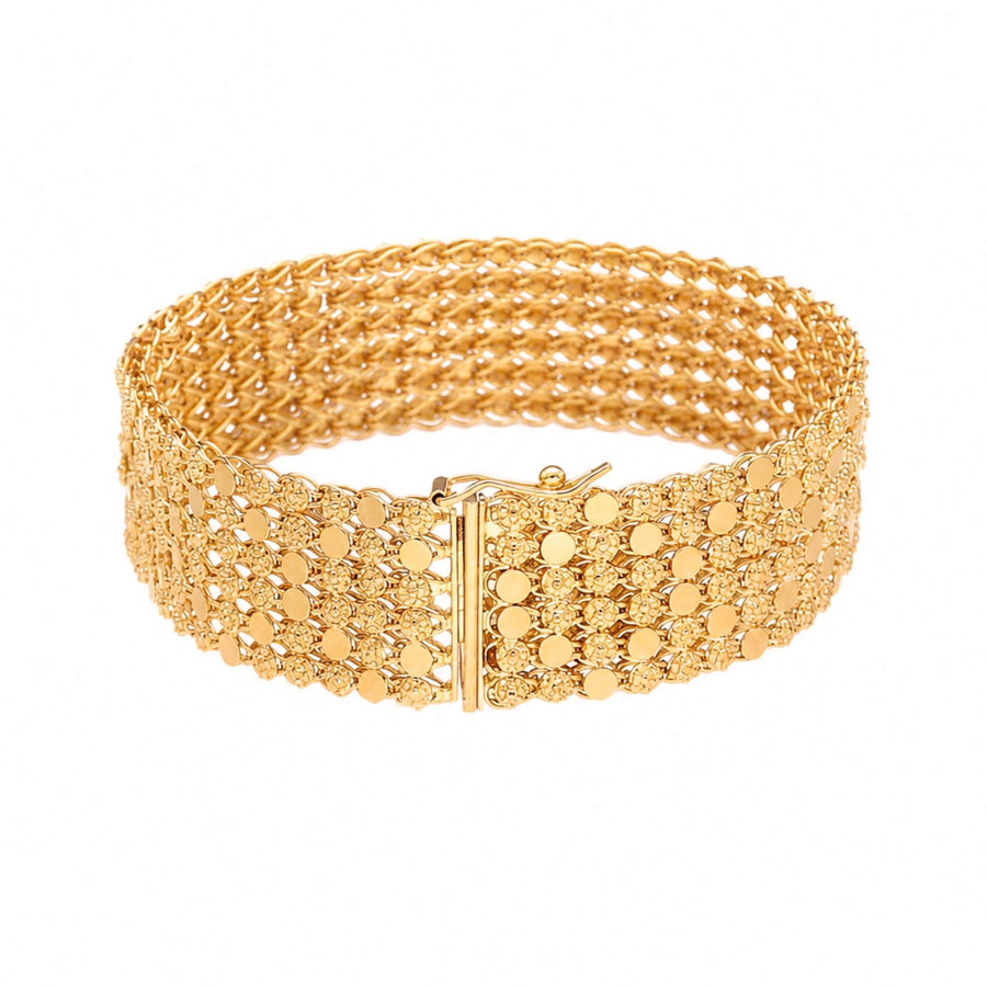 Pulseira Tapete em Ouro 19kl com Caramujos (19cm) - Loja do Ouro
