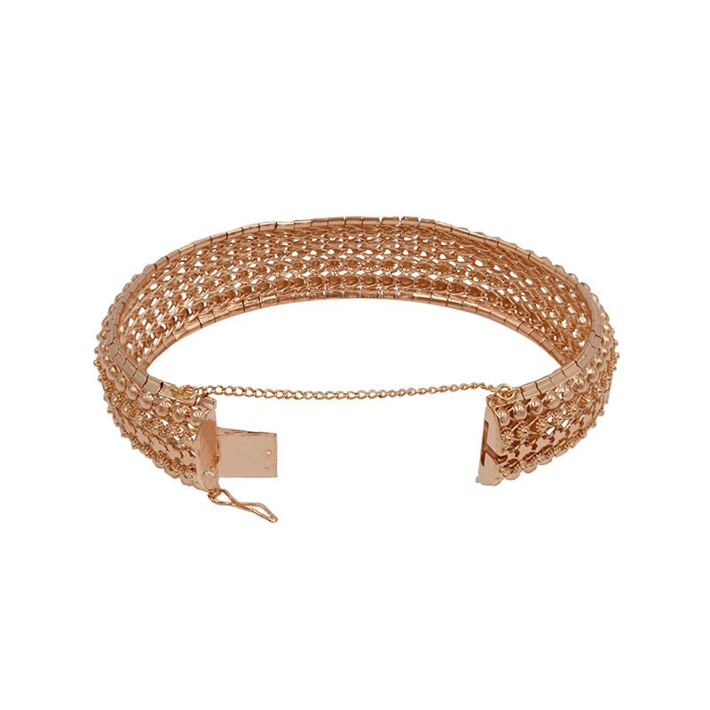 Pulsera ancha de alfombra en oro 19kl con caracoles - Gold Store Premium