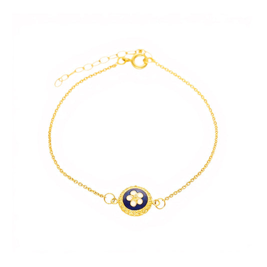 Pulseira Ternura em Prata Dourada (16.5cm) - Loja do Ouro