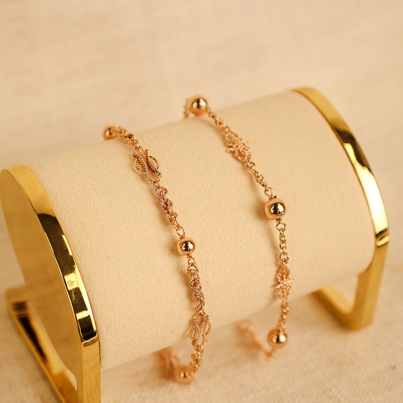 Pulseira Tradição em Ouro 19kl com Esferas (19.4cm) - Loja do Ouro