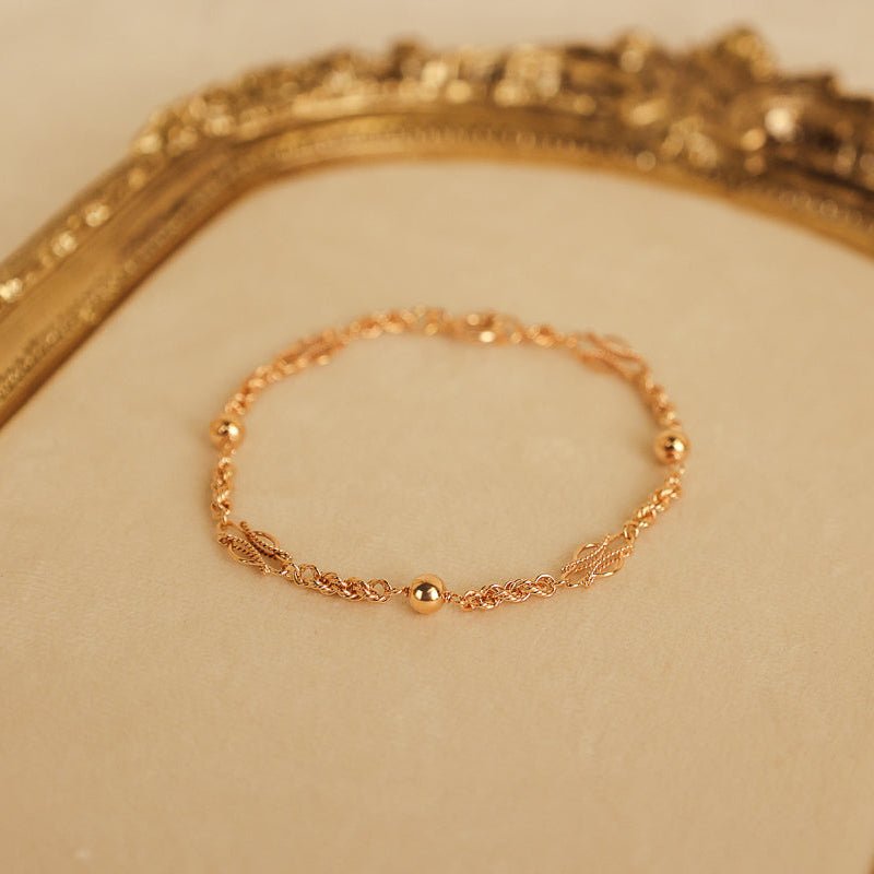 Pulseira Tradição em Ouro 19kl com Esferas (19.4cm) - Loja do Ouro
