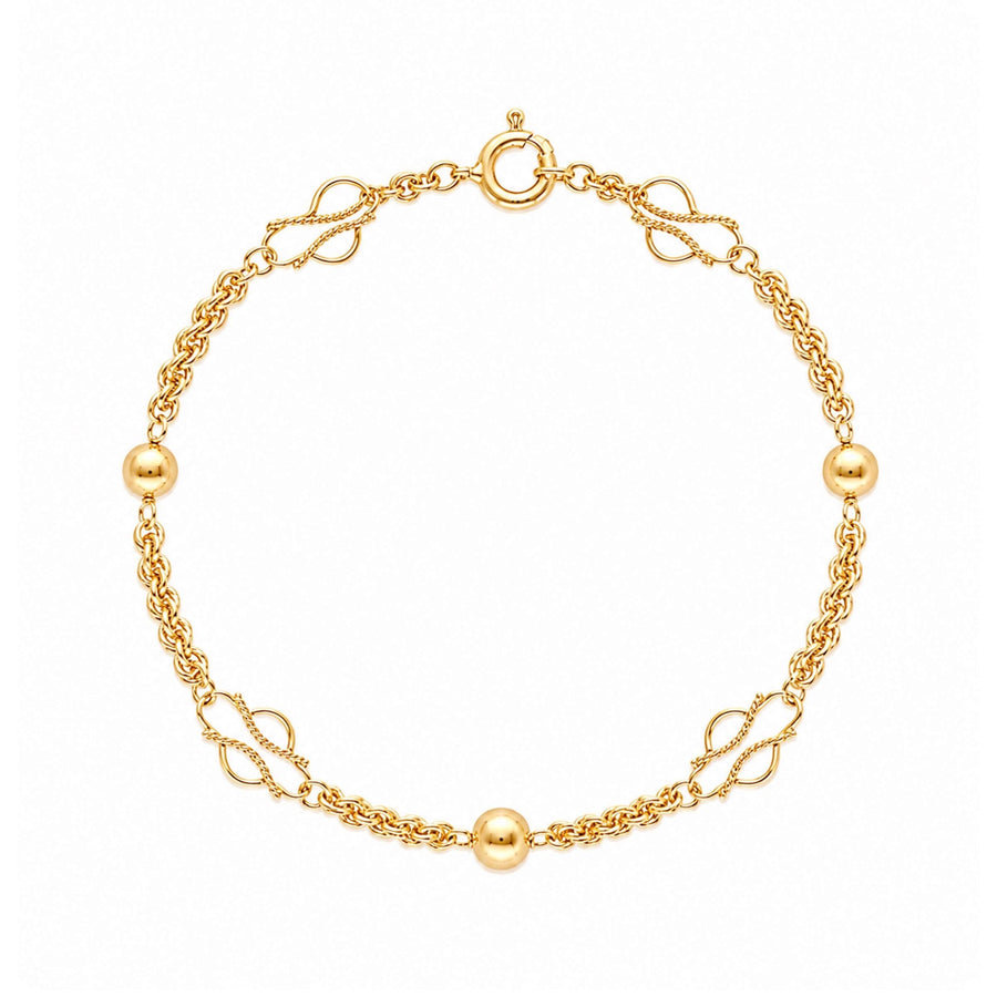 Pulseira Tradição em Ouro 19kl com Esferas (19.4cm) - Loja do Ouro