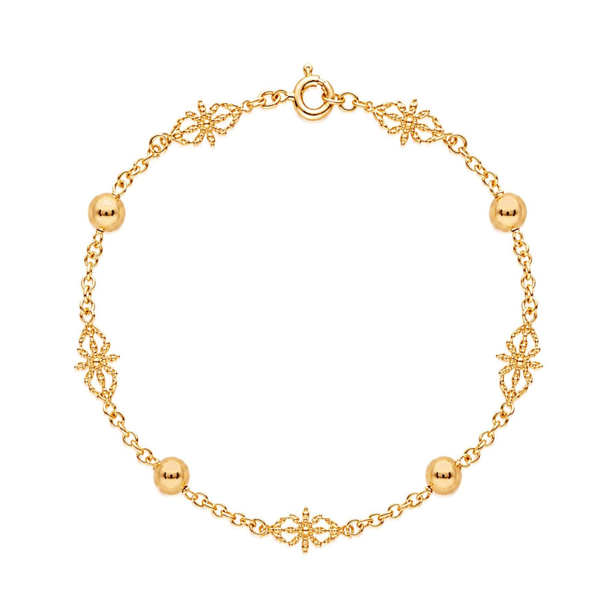 Pulseira Tradição em Ouro 19kl com Esferas (19.5cm) - Loja do Ouro