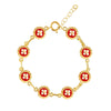 Pulseira Tradição em Prata Dourada e Esmalte vermelho - Loja do Ouro