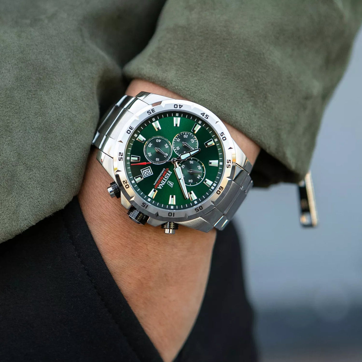 Relógio Chrono Sport Green para Homem - Loja do Ouro