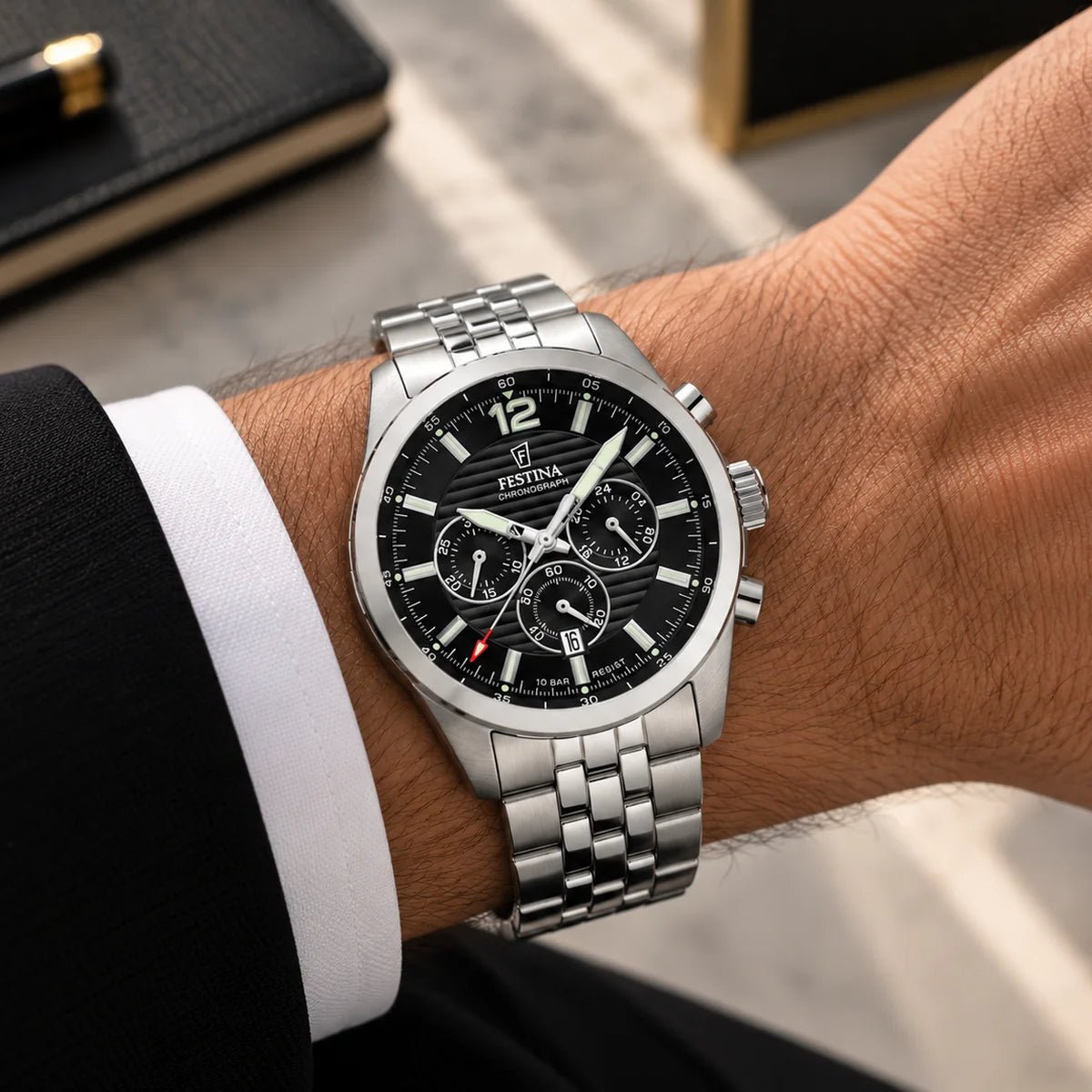 Relógio Timeless Black Chronograph para Homem - Loja do Ouro