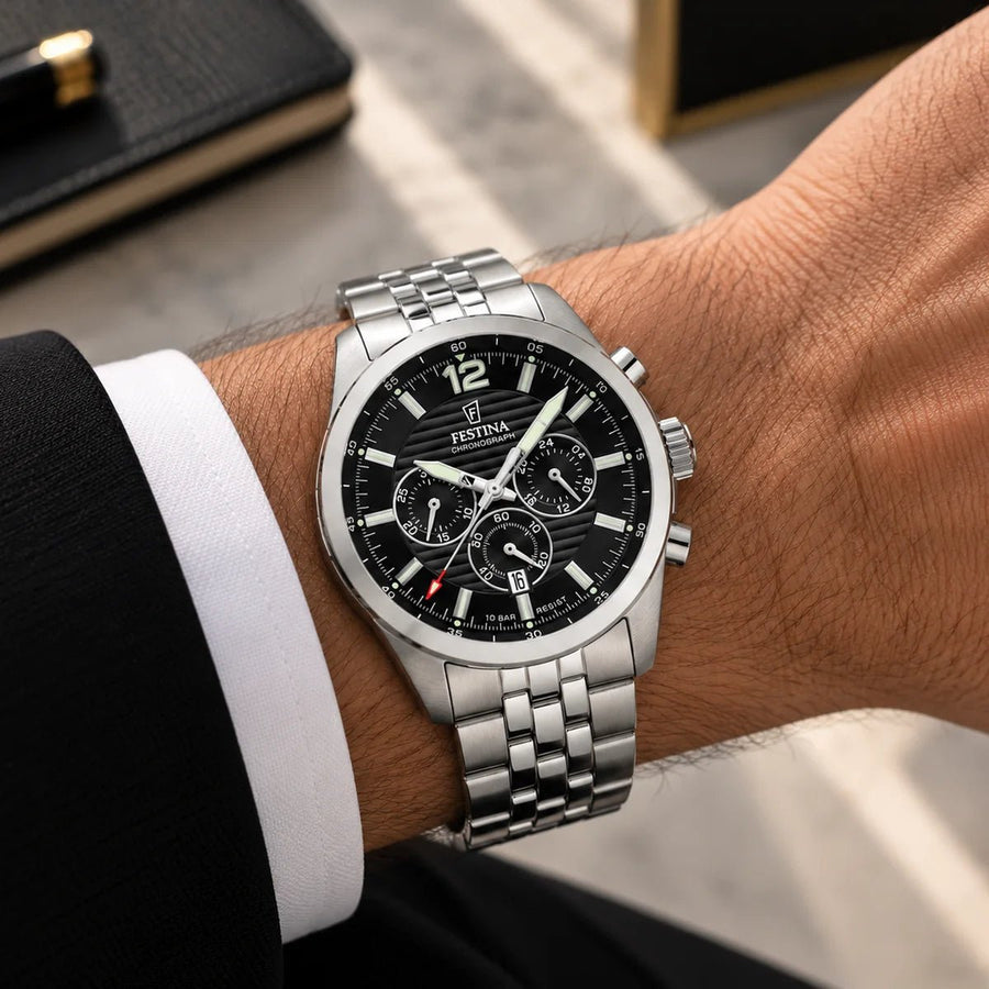 Relógio Timeless Black Chronograph para Homem - Loja do Ouro