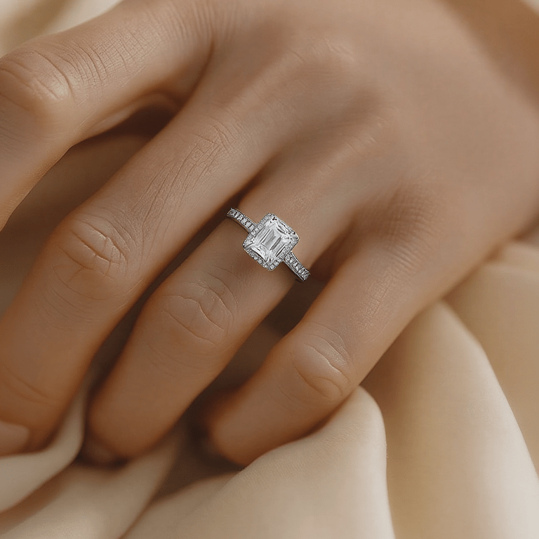 Solitário em Prata com Zircão Grande - Loja do Ouro