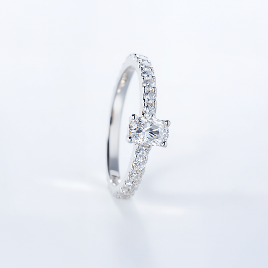 Solitaire Ring in Silver with Oval Zirconia